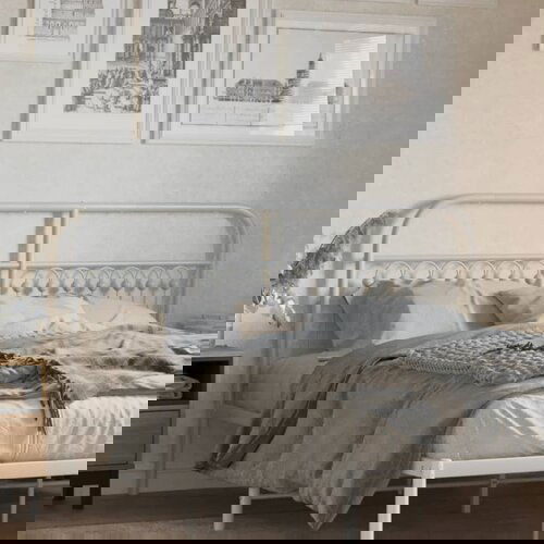 vidaXL Metalno uzglavlje bijelo 160 cm Cene