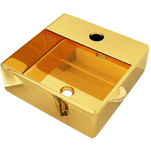 Maison Chic Umivalnik - Kopalna umivalnik - Lavabo z odprtino za pipo 38x30x11,5 cm keramičen zlat, (21684633) Cene