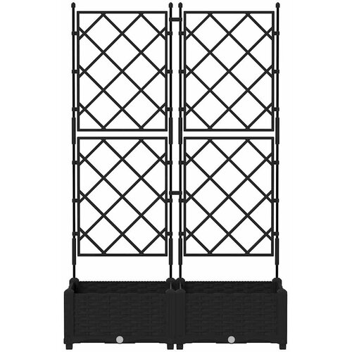  Vrtna saksija 2 pcs Crna 80 x 40 x 125,5 cm Plastika Slike