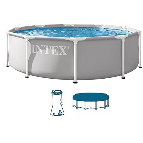 Intex Porodični bazen za dvori&scaron;te sa pumpom i prekrivačem 305x76cm Prism Frame 26702NP/28030 Cene