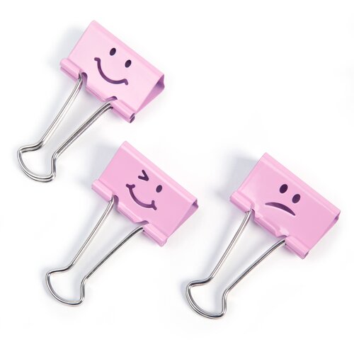 Rapesco FOLDBACK SPONKE 32mm PINK SMILEY 20/1 1352, (20378899) Cene