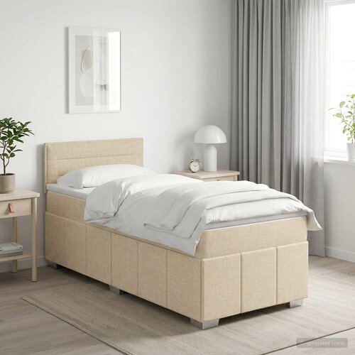  Boxspring krevet s madracem Krem 100 x 200 cm Tkanina Cene