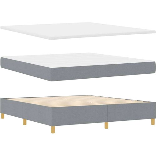 Box spring krevet Svijetlo siva 140 x 200 cm tkanina Slike