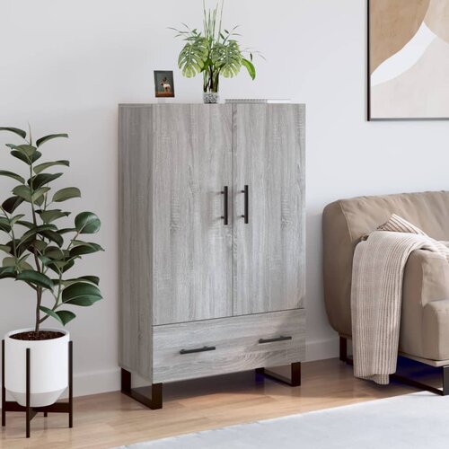  Visoka komoda siva boja hrasta 69,5x31x115 cm konstruirano drvo Cijene