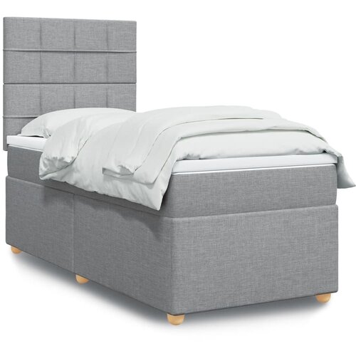 The Living Store Box spring postelja z vzmetnico svetlo siva 90x190 cm blago - Box Spring Postelja, (21428290) Cene
