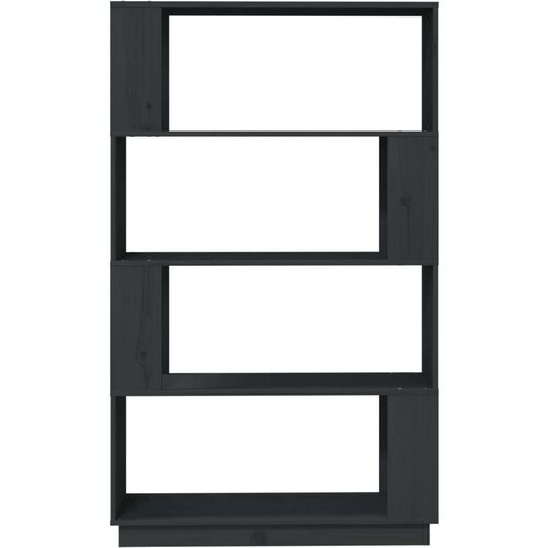  Knjižna omara/pregrada siva 80x25x132 cm trdna borovina, (20705650) Slike
