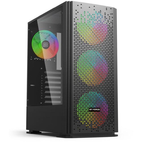 BIT FORCE ORION CF-4 Midi Tower RGB Gaming PC ATX kući&scaron;te bez napajanja, crno Cijene
