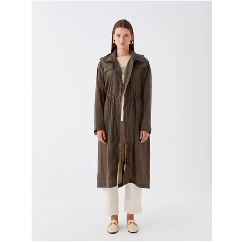 LC Waikiki Women's Hooded Plain Raincoat