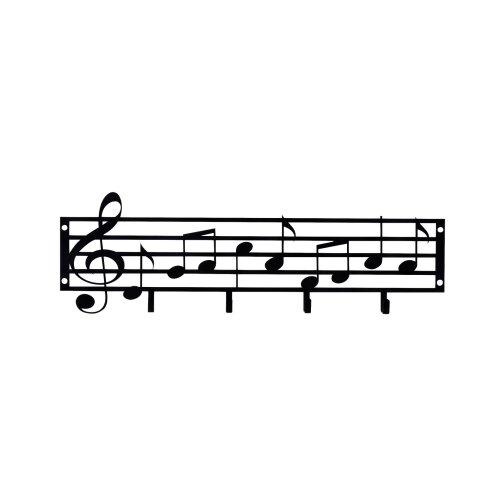 Wallxpert Čiviluk Muzičke note, crne Slike