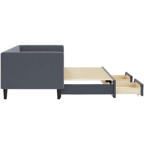 VidaXL dnevni krevet na razvlačenje i ladice tamnosivi 80x200 cm Slike