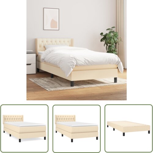 The Living Store Box spring postelja z vzmetnico krem 90x200 cm blago - Box Spring Postelja, (21737307) Slike