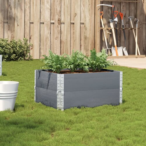 VidaXL Vrtna sadilica siva 80x60 cm od masivne borovine Slike