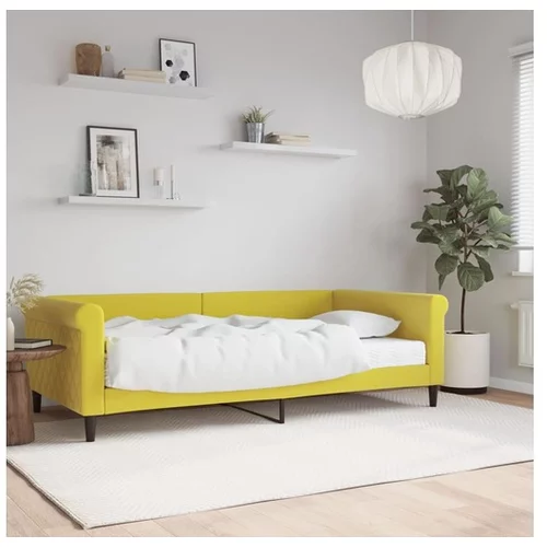 vidaXL Dnevni krevet s madracem žuti 100 x 200 cm baršunasti
