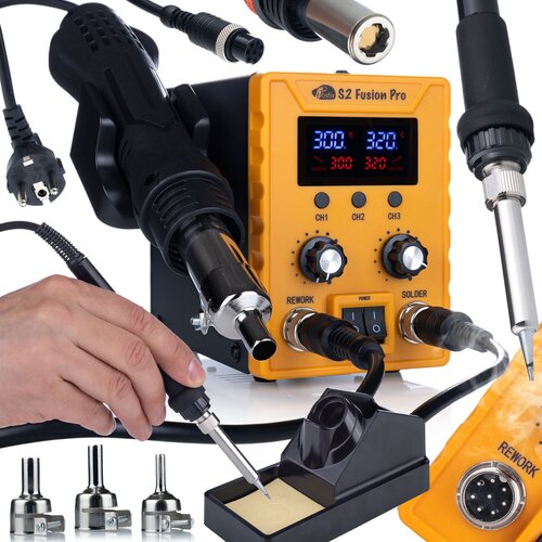 Rosfix S2 FUSION PRO &ndash; SPAJKALNA POSTAJA 2V1 Z LCD | 760W, HOT AIR 700W, SPAJKALNIK 60W, ESD SAFE | ZA ELEKTRONIKO IN PLASTIKO, (5000075857) Cene