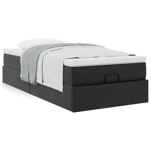VidaXL otomanski okvir kreveta s madracem crni 100x200cm umjetna koža Slike