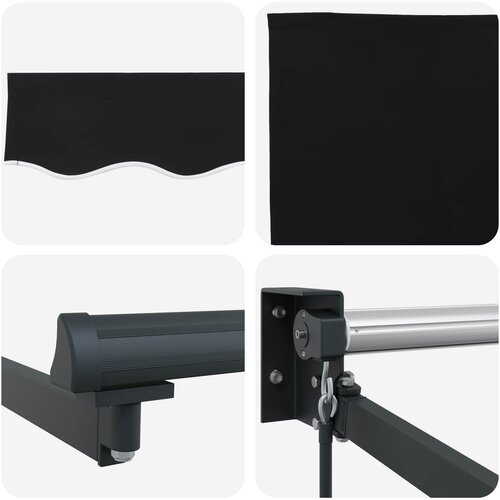  Povlačivi tende Crna 350 x 250 cm 100% Poliester i Aluminij Slike