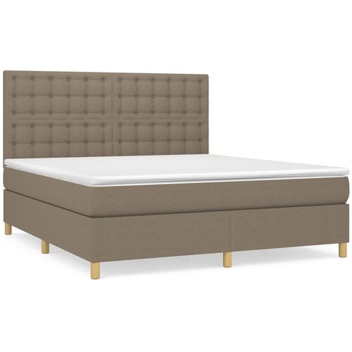 vidaXL Box spring postelja z vzmetnico taupe 180x200 cm blago, (20894318) Cene