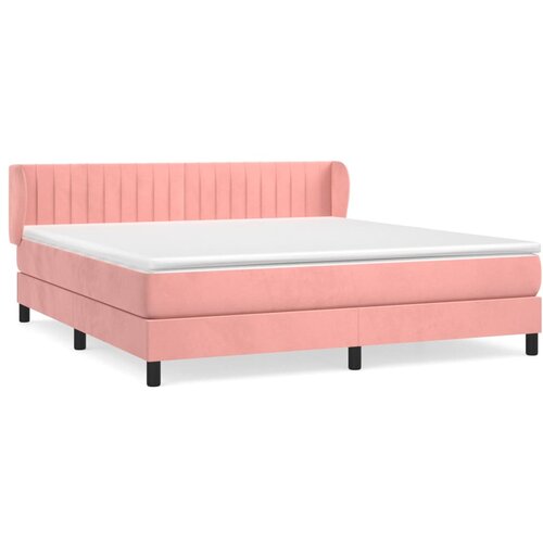VidaXL Box spring postelja z vzmetnico roza 180x200 cm žamet, (20792238) Slike