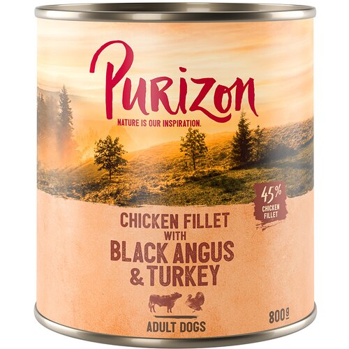 Purizon Varčno pakiranje 12 x 800 g - brez žit - Govedina Black Angus &amp;amp; puran s sladkim krompirjem in brusnicami Slike