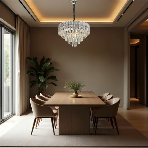 Toolight Visilica s kristalima G055-CP 50cm CHROME Slike