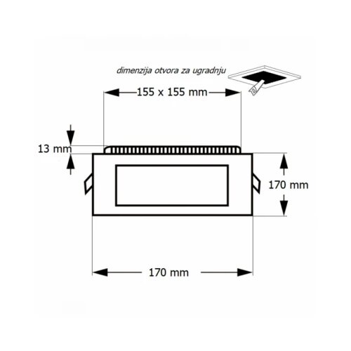  LED PANEL U/Z KNS1-12W 3200K Cene