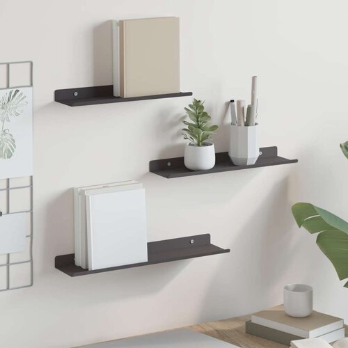  Polica na zidu s policom Zidne 3 pcs Crna 80 x 9 x 2.5 cm Cijene