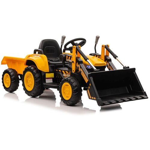 Lean_Toys Baterijski traktor z žlico in prikolico rumena Cene