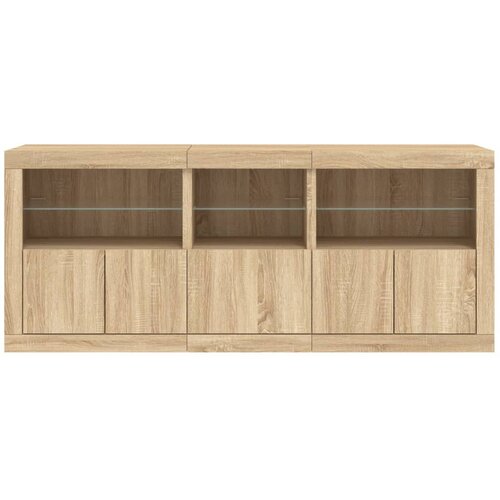  Komoda s LED svjetlima boja hrasta sonome 162 x 37 x 67 cm Slike