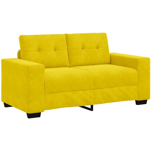 vidaXL Dvosedežna zofe Rumena 120 cm Žamet, (22054477) Cene
