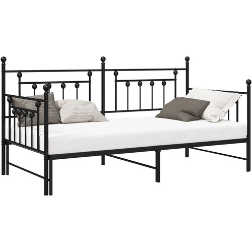 vidaXL Krevet s leži&scaron;tem i kliznim krevetom Crn 107x203 cm Čelik Cijene