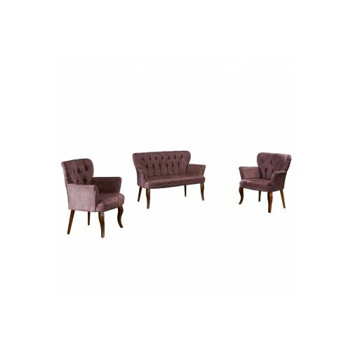Atelier Del Sofa sofa i dve fotelje paris walnut wooden dusty rose Slike