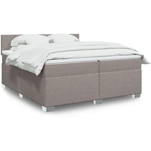  The Living Store Box spring postelja z vzmetnico taupe 200x200 cm blago - Box Spring Postelja, (21457925)