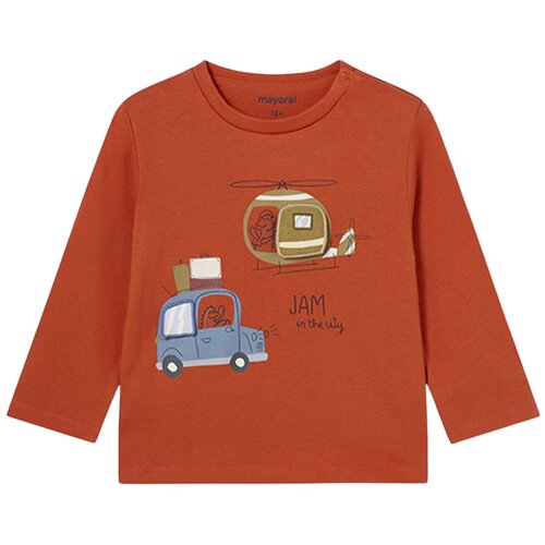 Mayoral majica z dolgimi rokavi car and helicopter orange Cene