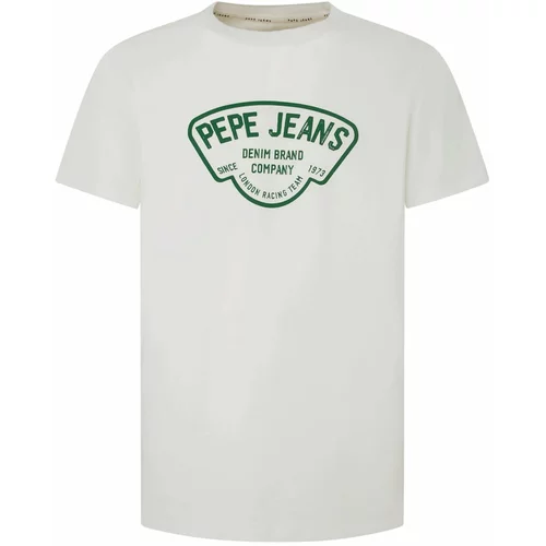 PepeJeans Majica 'Cherry' smaragd / off-bela