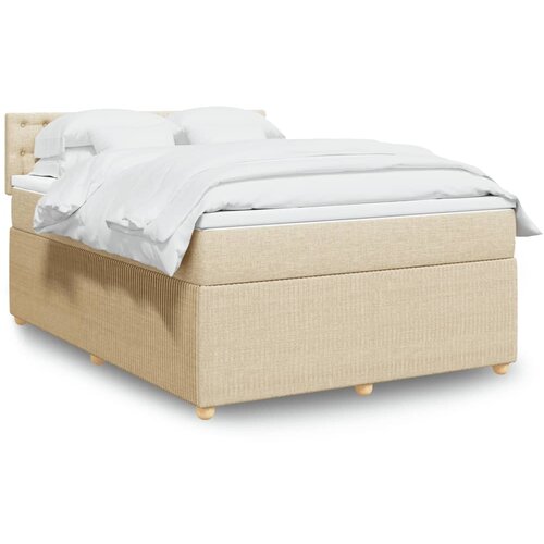 vidaXL Krevet s oprugama i madracem krem 160x200 cm od tkanine Cijene