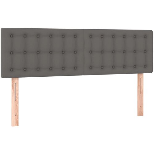  LED uzglavlje sivo 144 x 5 x 78/88 cm od umjetne kože Slike