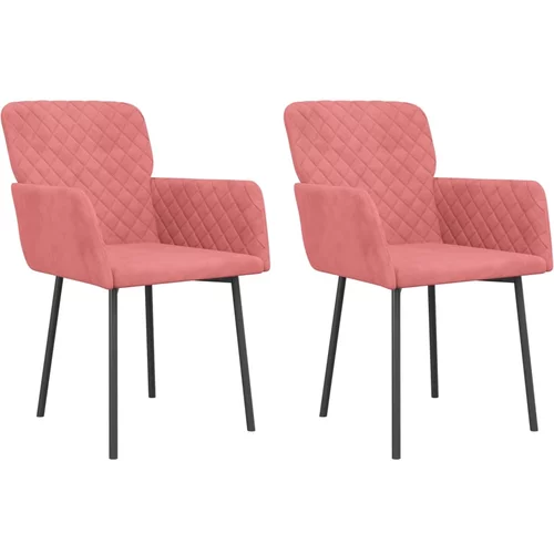 vidaXL Jedilni stoli 2 kosa roza žamet, (20624559)