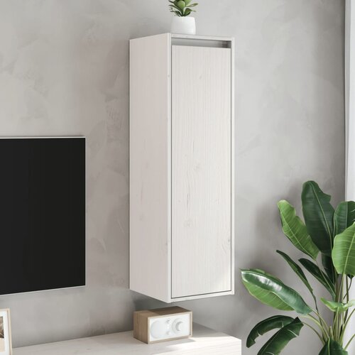Maison Chic Stenska omarica - Zidna omarica bela 30x30x100 cm trdna borovina iu718, (22063421) Cene
