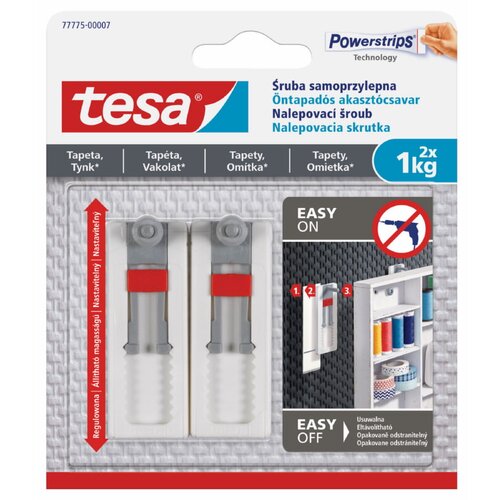 Tesa Nastavljiv samolepilni vijak za tapete in omet Tesa (nosilnost: 1 kg, 2 kos) Slike