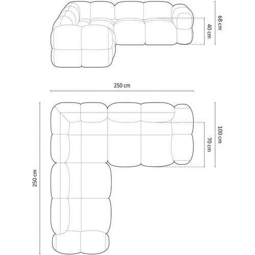 Cosmopolitan Design Smeđa bar&amp;scaron;unasti kutna garnitura Loretto &amp;ndash; Slike