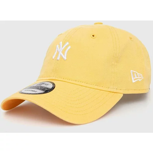 New Era Pamučna kapa sa šiltom boja: žuta, s aplikacijom, NEW YORK YANKEES