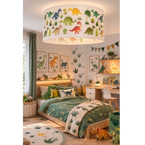 Dečije plafonsko svetlo KIDS ROOM 1xE27/60W/230V, prečnik 40 cm, u obliku dinosaura Slike