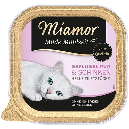 Miamor Varčno pakiranje: Milde Mahlzeit 24 x 100 g - Čista perutnina & šunka