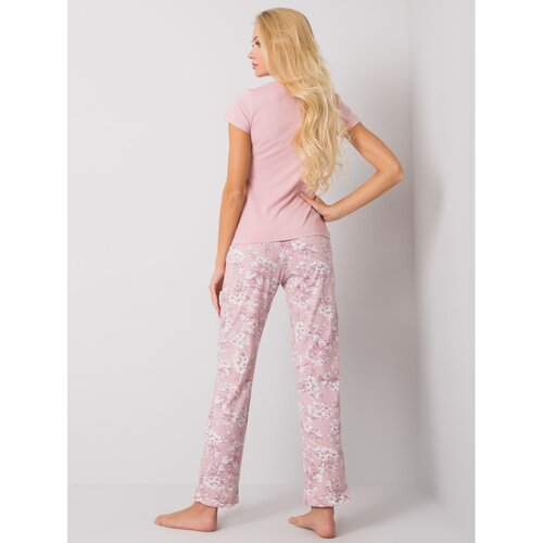Fashion Hunters Women&amp;#039;s light pink patterned pajamas Slike
