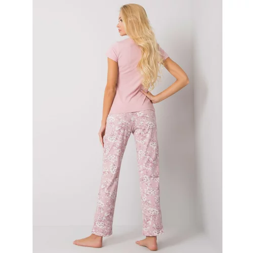 Fashion Hunters Women's light pink patterned pajamas