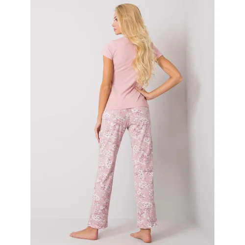 Fashionhunters Women's light pink patterned pajamas