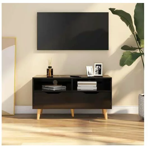  TV omarica visok sijaj črna 90x40x48,5 cm iverna plošča
