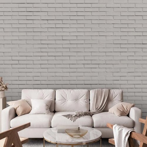  Foto tapeta - Snow Brick - Pattern Imitating a Brick Wall in White 392x280 Samoljepljiva Cijene