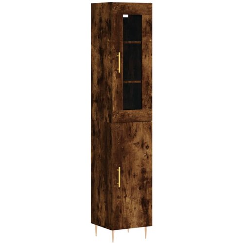 Maison Chic Visoka omara - Komoda - Predalnik dimljeni hrast 34,5x34x180 cm inženirski les, (21722198) Slike