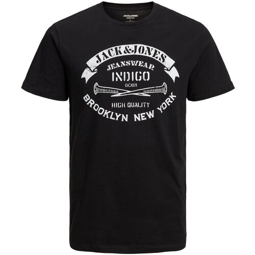 Jack &amp;amp; Jones Majice s kratkimi rokavi CAMISETA NEGRA HOMBRE JACK JONES 12232972 Črna Slike